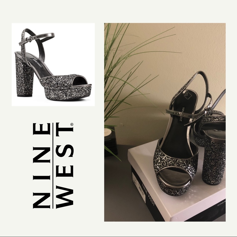 nine west gail platform heeled sandals